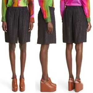 Dries Van Noten Pomar Textured Jacquard Bermuda Shorts Size 34 Size 2 Silk Blend